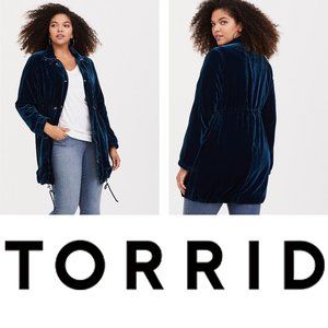 Torrid Blue Velvet Anorak Jacket